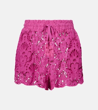 High-rise cotton lace shorts | Farm Rio