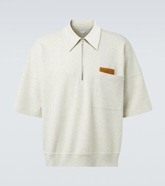 Zip-up cotton jersey polo shirt | Bottega Veneta