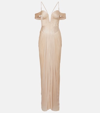 Camilla metallic silk tulle bustier gown | Maria Lucia Hohan