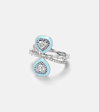 Anello Mirror Love in oro bianco 18kt con diamanti | Kamyen