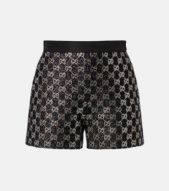 Shorts de tiro alto adornados con GG | Gucci