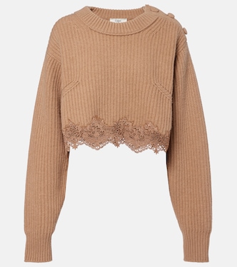 Lace-trimmed wool and cashmere sweater | Chloé