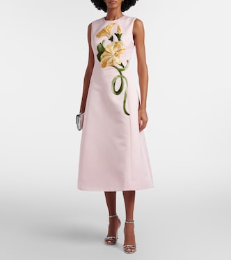 Floral-appliqué cocktail dress in pink - Leo Lin | Mytheresa