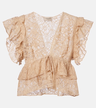Ruffled lace crop top | Adriana Degreas