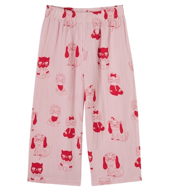Minibabies printed cotton wide-leg pants | Mini Rodini