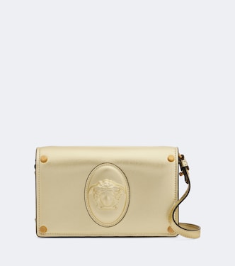 Medusa Small metallic leather clutch | Versace
