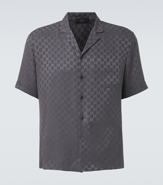 GG silk jacquard bowling shirt | Gucci