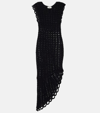 Malena asymmetric scalloped crochet midi dress | Loulou de Saison