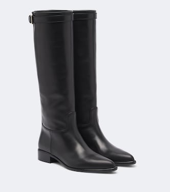 Leather knee-high boots | Prada