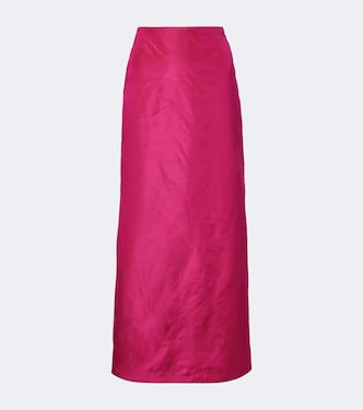 Silk taffeta midi skirt  | Valentino