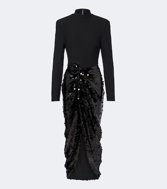 Gathered sequined midi dress | Rotate