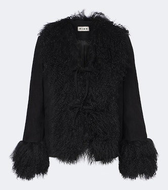 Sammy shearling-trimmed suede jacket | Rixo