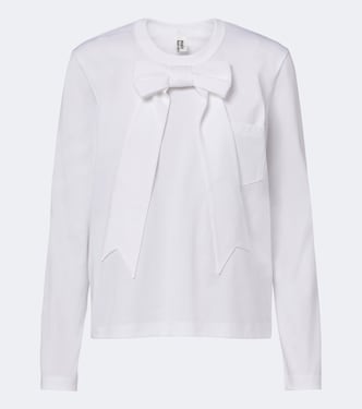 Bow-detail cotton jersey top | Noir Kei Ninomiya