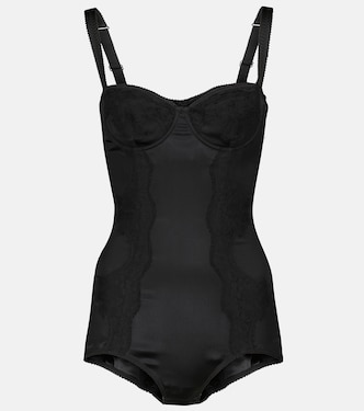 Body aus Seide mit Spitze | Dolce&Gabbana