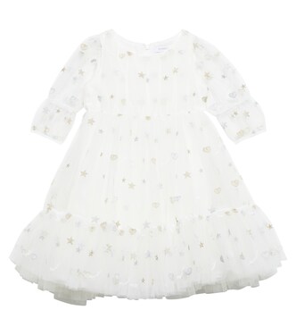 Embroidered tulle dress | Monnalisa