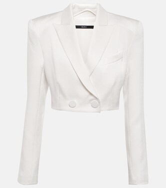 Parker cropped satin crêpe blazer | Alex Perry