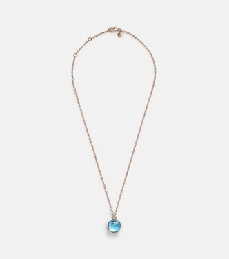 Nudo Classic 18kt rose and white gold necklace with topaz and diamonds | Pomellato