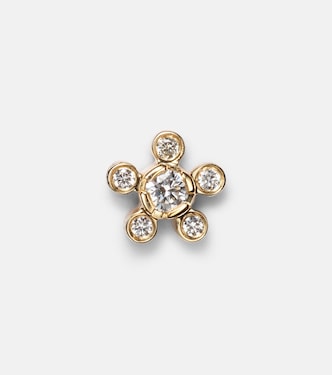 Petit Soleil de Fleur 18kt gold single earring with diamonds | Sophie Bille Brahe