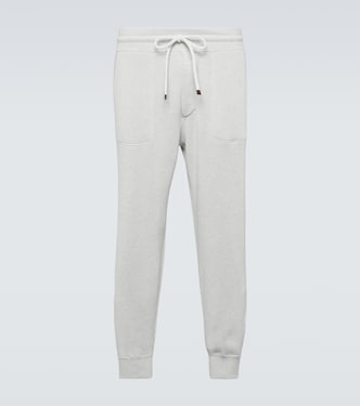 Ribbed-knit cotton sweatpants | Brunello Cucinelli