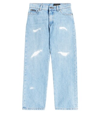 Distressed straight jeans | Dolce&Gabbana Kids