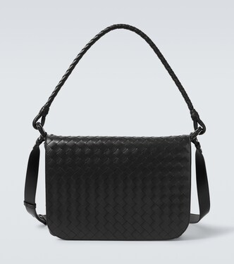 Swing Intrecciato leather messenger bag | Bottega Veneta