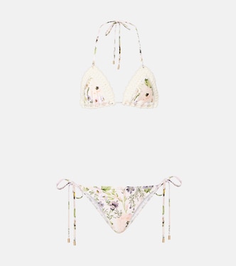 Halliday floral crochet bikini | Zimmermann