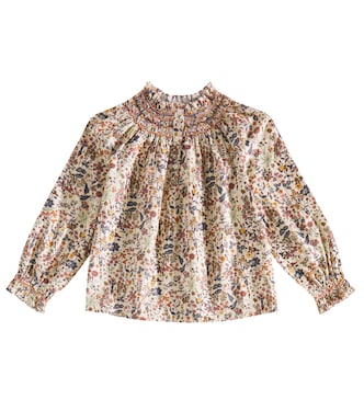 Petale smocked floral cotton top | Bonpoint