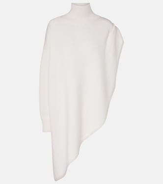 Asymmetric caped wool sweater | Alaïa