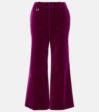 Pantalon bootcut raccourci en velours de coton | Chloé