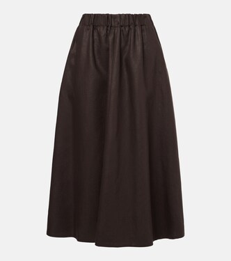 Linen midi skirt | Brunello Cucinelli