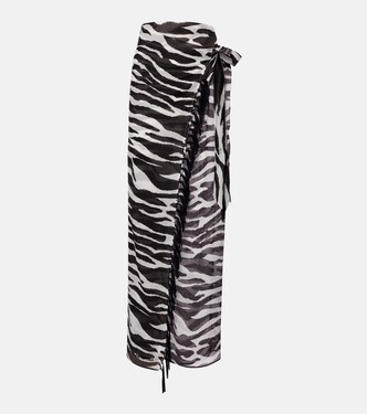 Zebra-print cotton muslin beach cover-up | The Attico