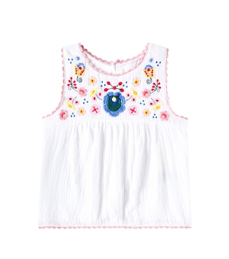 Solenia embroidered cotton gauze top | Louise Misha