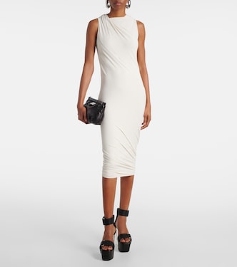 Lilies Luna gathered midi dress in grey - Rick Owens | Mytheresa