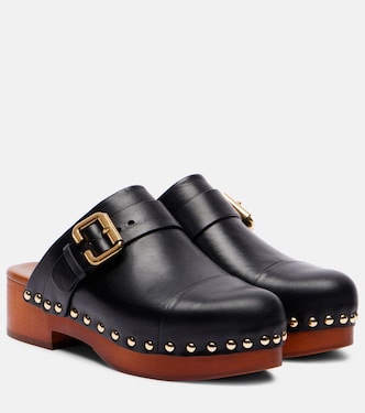 Jeannette embellished leather clogs | Chloé