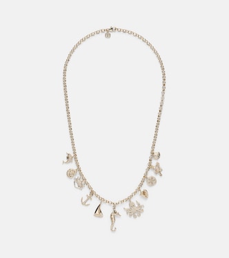 14kt gold charm necklace with diamonds | Sydney Evan