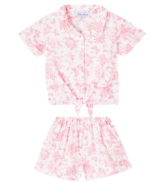 Printed cotton shirt and shorts set | Tartine et Chocolat
