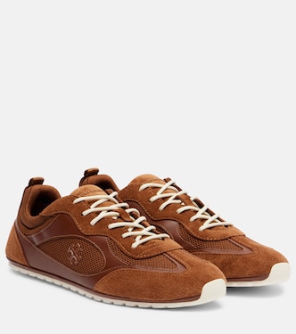 Tory Travel suede-trimmed sneakers | Tory Burch