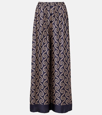 Jensen printed satin wide-leg pants | Faithfull