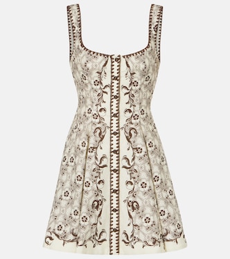 Printed linen and cotton minidress | Alémais