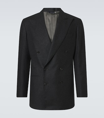 Prince of Wales check wool flannel blazer | Saman Amel