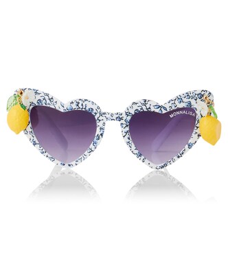 Appliqué printed heart-shaped sunglasses | Monnalisa