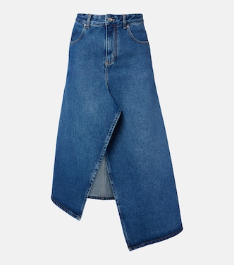 Falda midi asimétrica de denim | Victoria Beckham