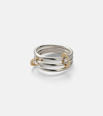 Solarium 925 sterling silver and 18kt gold ring with diamonds | Spinelli Kilcollin