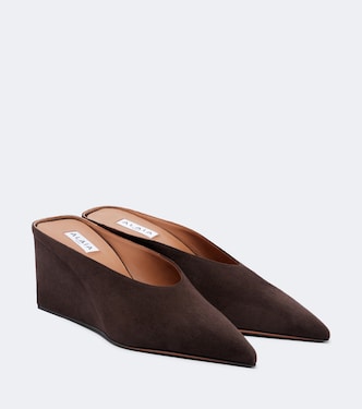 Mules Cube in suede con zeppa | Alaïa