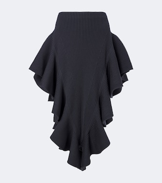 Falda midi acanalada en mezcla de lana | Alaïa