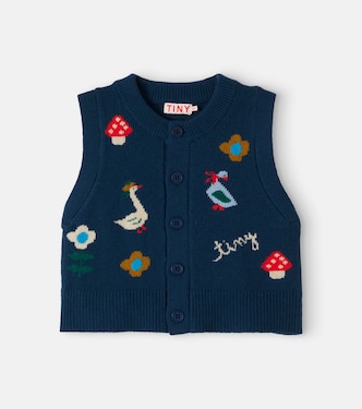Intarsia wool vest | Tinycottons