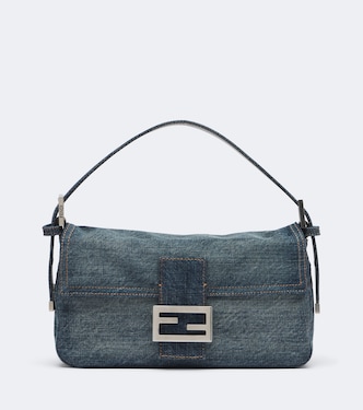 Baguette® 26424 Small denim shoulder bag | Fendi