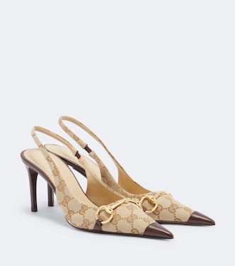 Donna GG canvas slingback pumps | Gucci