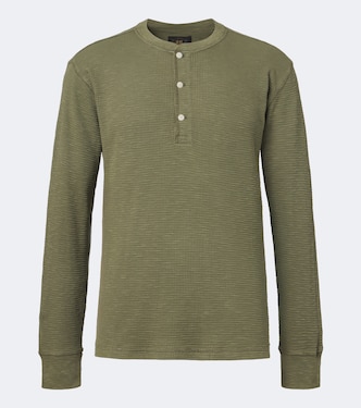Waffle-knit cotton Henley shirt | RRL
