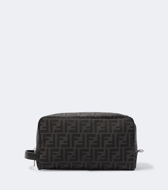 FF Zucca Small leather-trimmed toiletry bag | Fendi